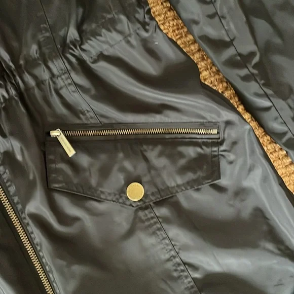 Michael Kors Rain Jacket Mid-length Black Small - Picture 3 of 6